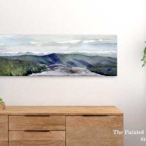Cascade Mountain Summit art print, watercolor painting of Adirondack Mountain Peak in the High Peaks Wilderness, paper or stretched canvas