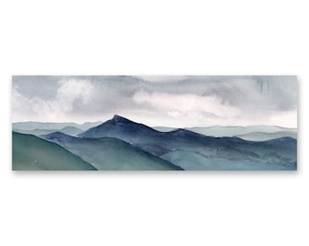 Camel's Hump Watercolor Art Print: Vermont Green Mountains Landscape