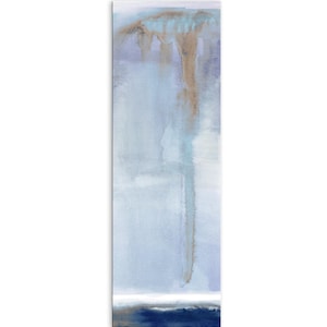 Blue Abstract Print: Long Vertical Wall Art, Canvas or Paper