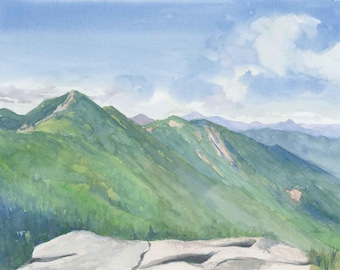 Armstrong Summit, Original watercolor painting of Adirondack High Peak