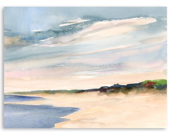 Beach Painting Modern Coastal Print of original painting, contemporary seashore art in various sizes