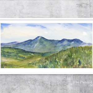 Mount Mansfield print, Vermont Peak watercolor art print in various sizes