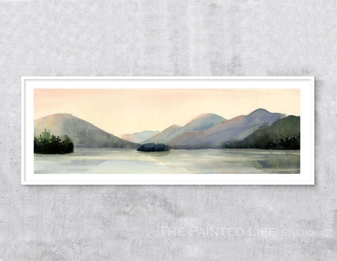 Lake George Sunset Wall Art Print, Mountains and Lake Print Wall Decor