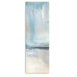 Coastal tall vertical blue & tan print, up to 60 inches tall, impressionist painting, print on canvas or paper in various sizes