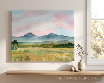 Whiteface Mountain Watercolor Art Print:  Adirondack Peaks prints on paper or canvas