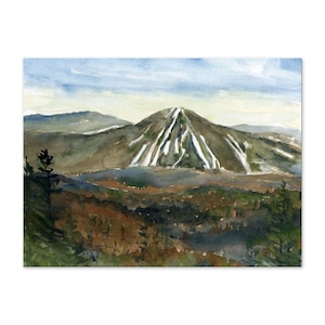 Okemo Mountain Watercolor Art Print: Vermont Ski Area