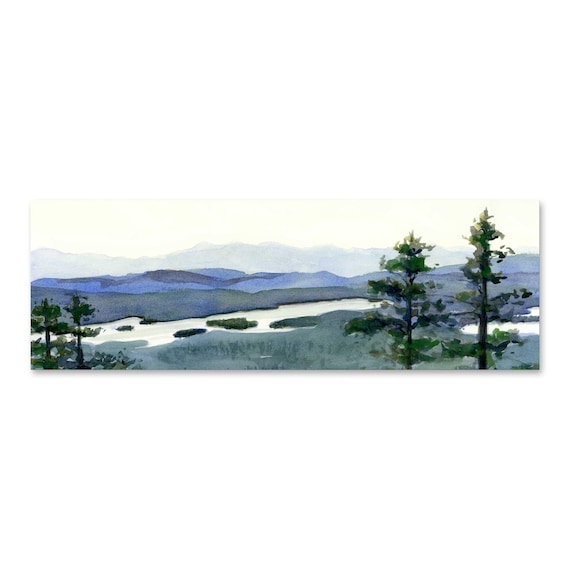 Adirondacks Saranac Lake Panoramic Art Print: Mountain View