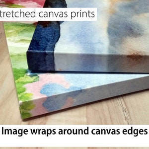 May include: Two stretched canvas prints with a watercolor design. The image wraps around the edges of the canvas.
