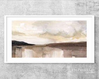 Brown Earth Tones Art Print: Neutral Hues Abstract Landscape Wall Art, paper or canvas