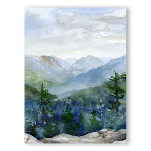 Adirondack Mountain Summit, vertical format, print of painting of Big Slide Mountain in the High Peaks Wilderness, paper or canvas prints