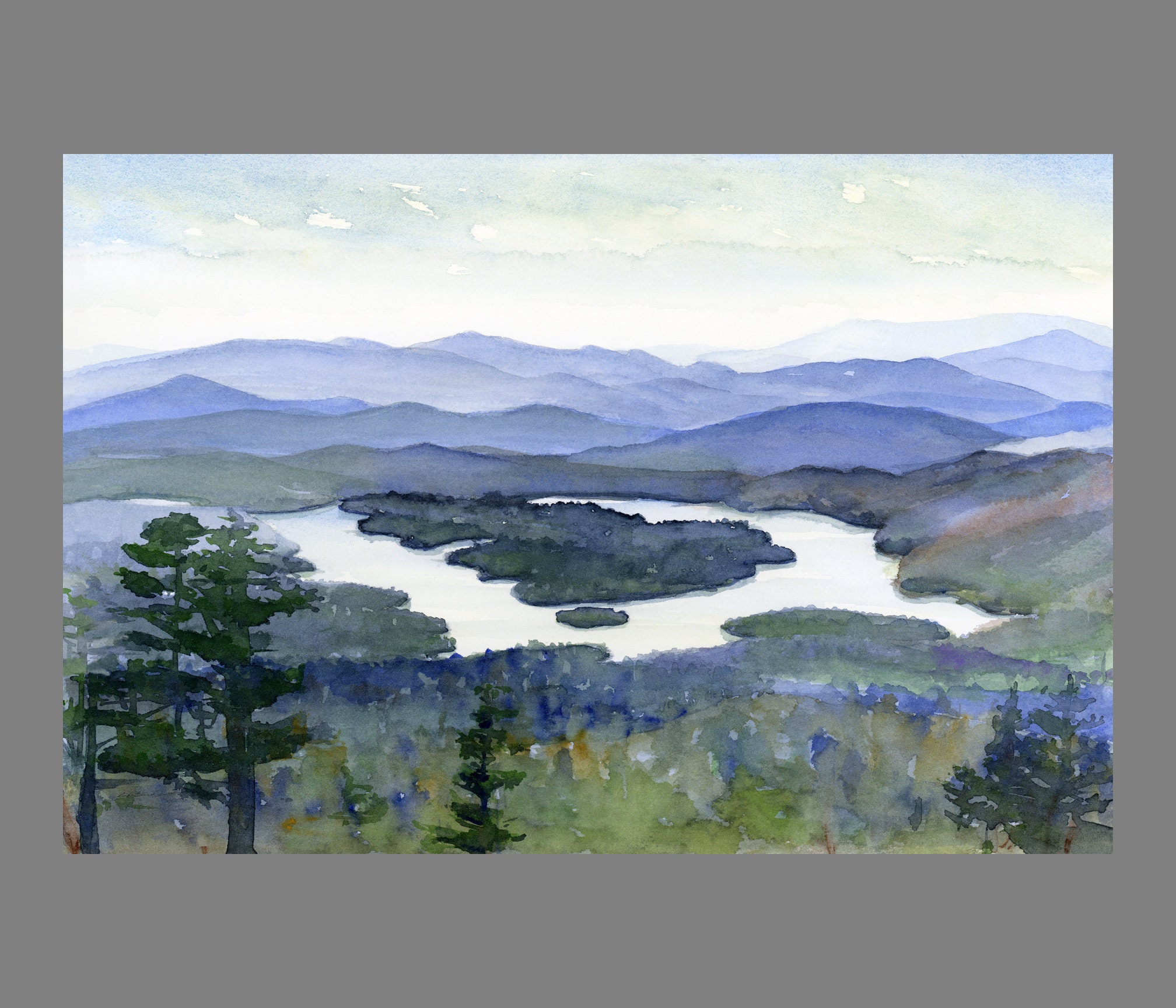Lake Placid Art Print View of Lake Placid and Adirondacks image