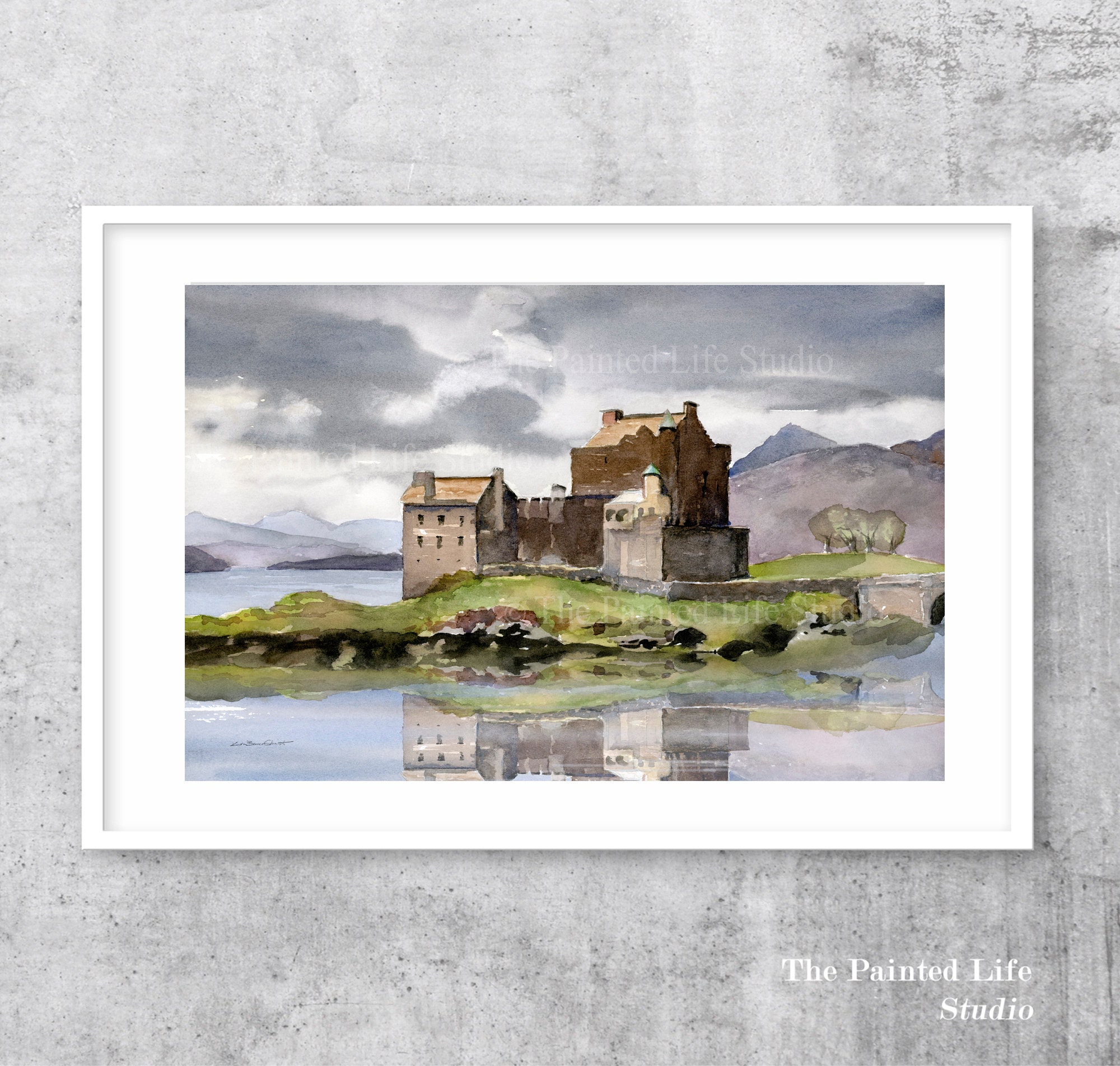 Scottish Castle Eilean Donan Wall Art Print of Watercolor Painting,  Scotland Highlands, Various Sizes Available - Etsy