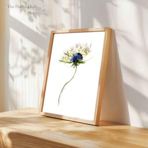 Dandelion Watercolor Print: Botanical Wall Art, Single Flower