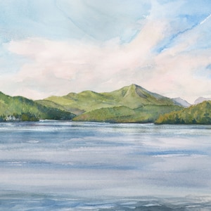 Whiteface Mountain Watercolor Art Print: Lake Placid Adirondacks