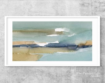 Landscape Earth Tones Art Print: Neutral Colors Abstract Wall Art, paper or stretched canvas