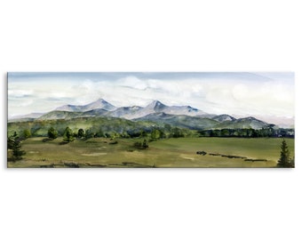 Adirondack Mountains Panoramic Watercolor Print: Whiteface & McKenzie Range