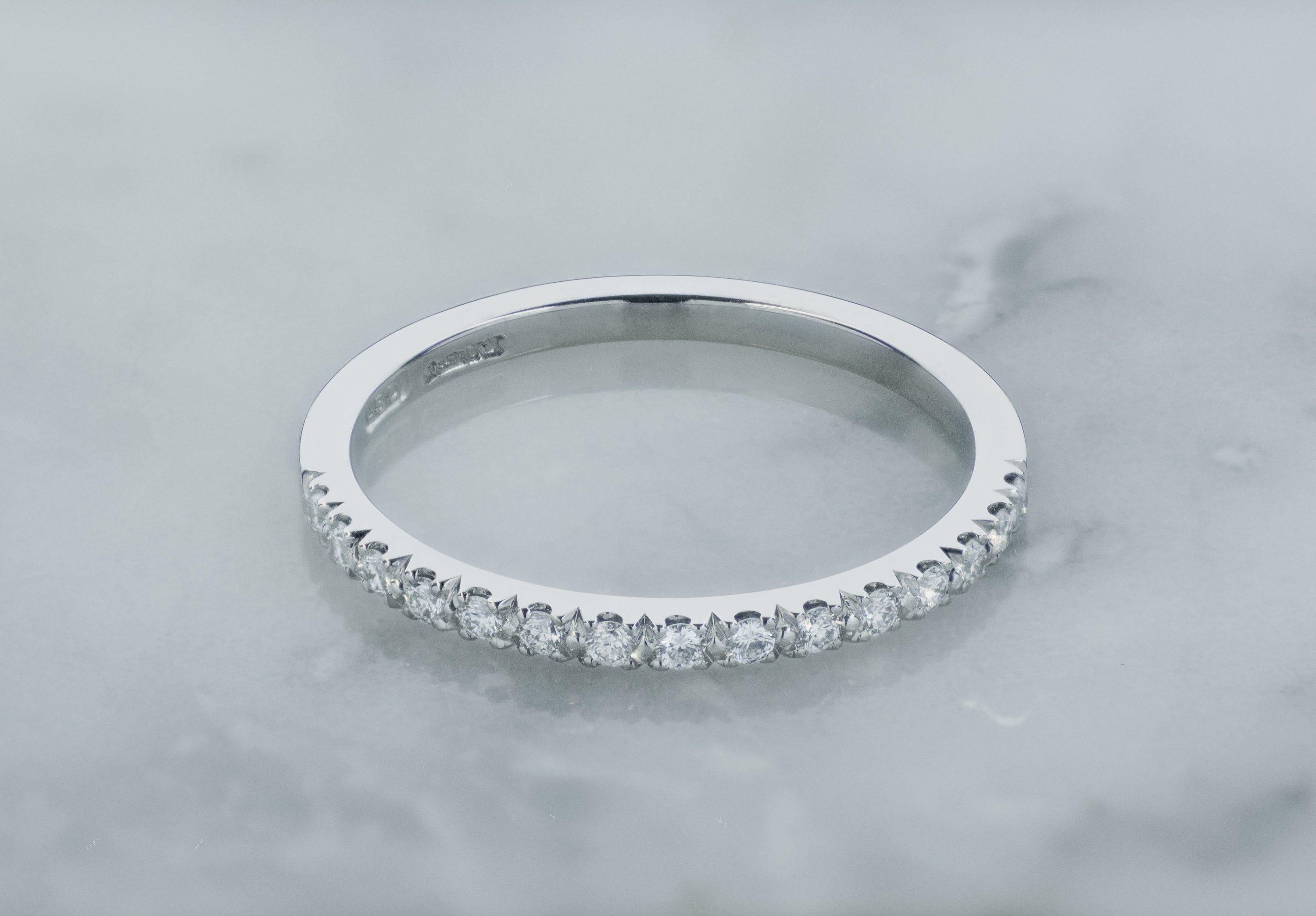Platinum diamond half eternity ring clearance
