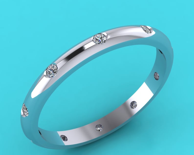 Platinum diamond 10 stone wedding ring/ diamond wedding ring / platinum diamond / eternity ring / hatton garden london jewellers image 1