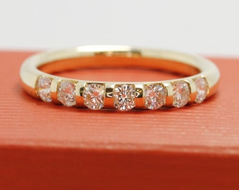 yellow gold diamond bar set half eternity wedding band ring  hatton garden london jewellers