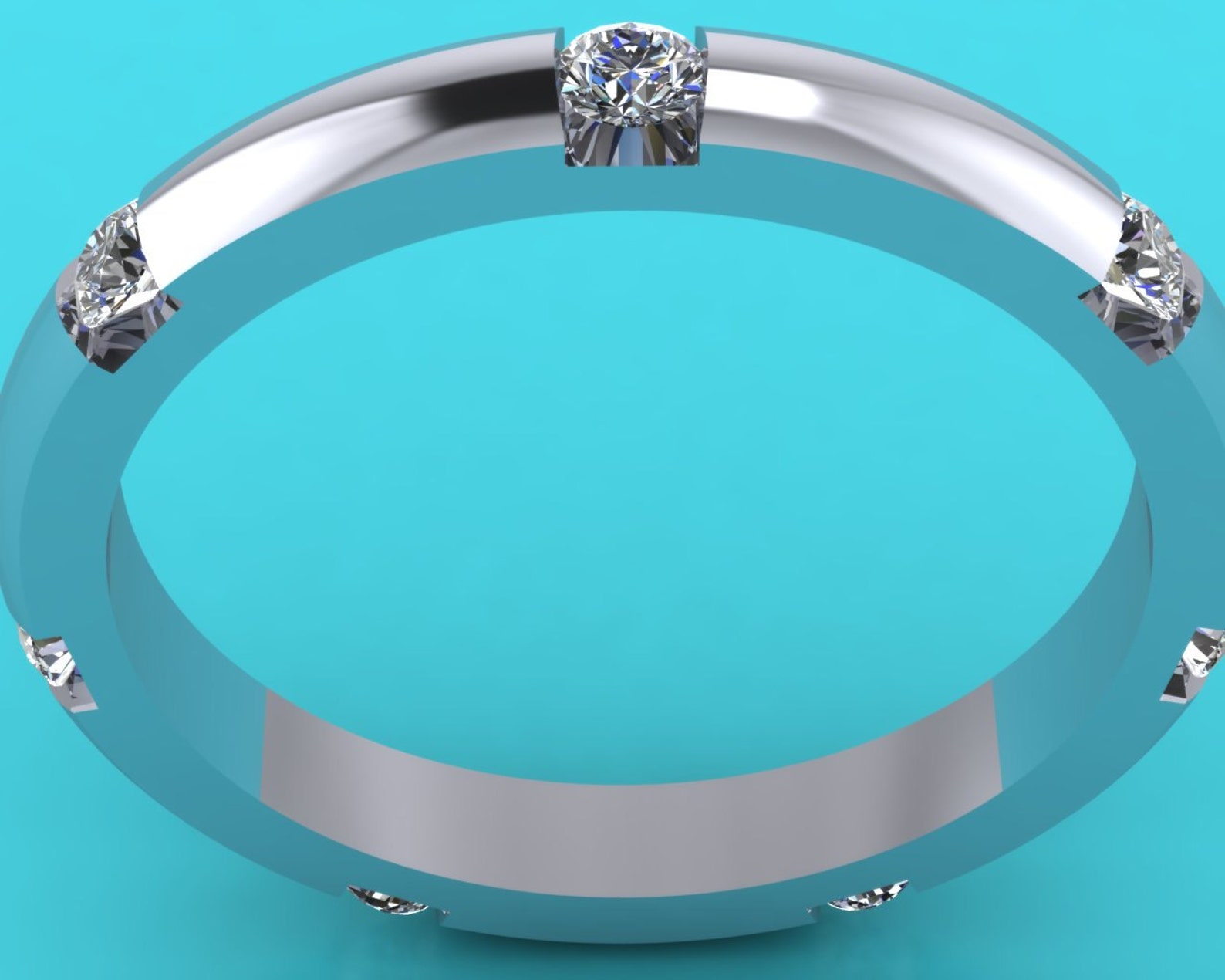 Platinum Diamond Wedding Ring / Wedding Band / 7 Stone Wedding Etsy UK