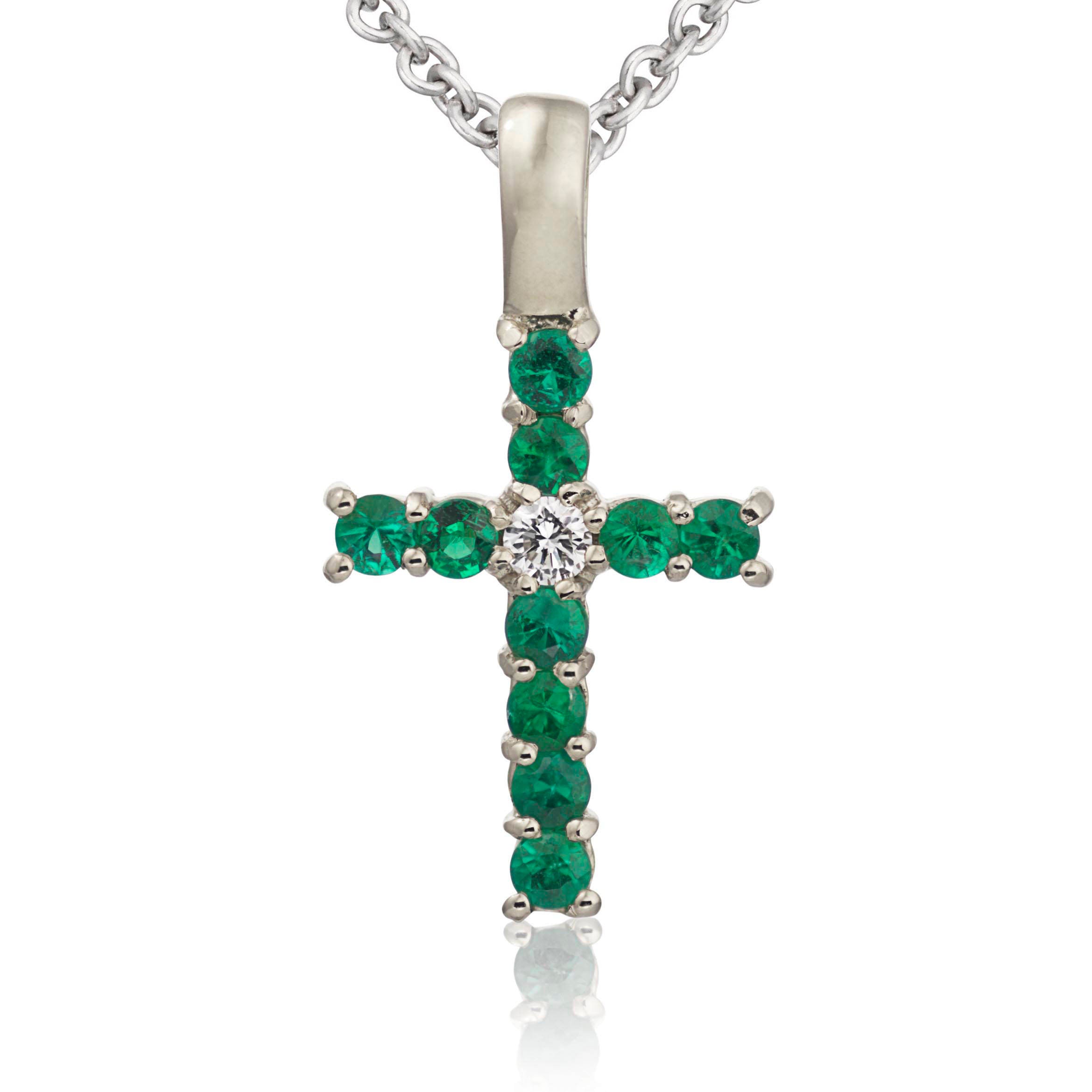 Emerald gold shop cross pendant