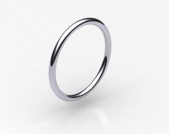 platinum band 1.5mm halo plain wedding band / wedding ring / eternity ring / slim ring / spacer ring stacking ring simple band