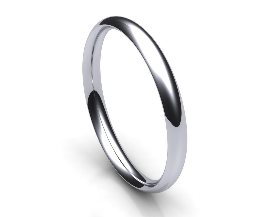 PLATINUM 2mm Medium Court Wedding Band / Wedding Ring / Eternity Ring ...