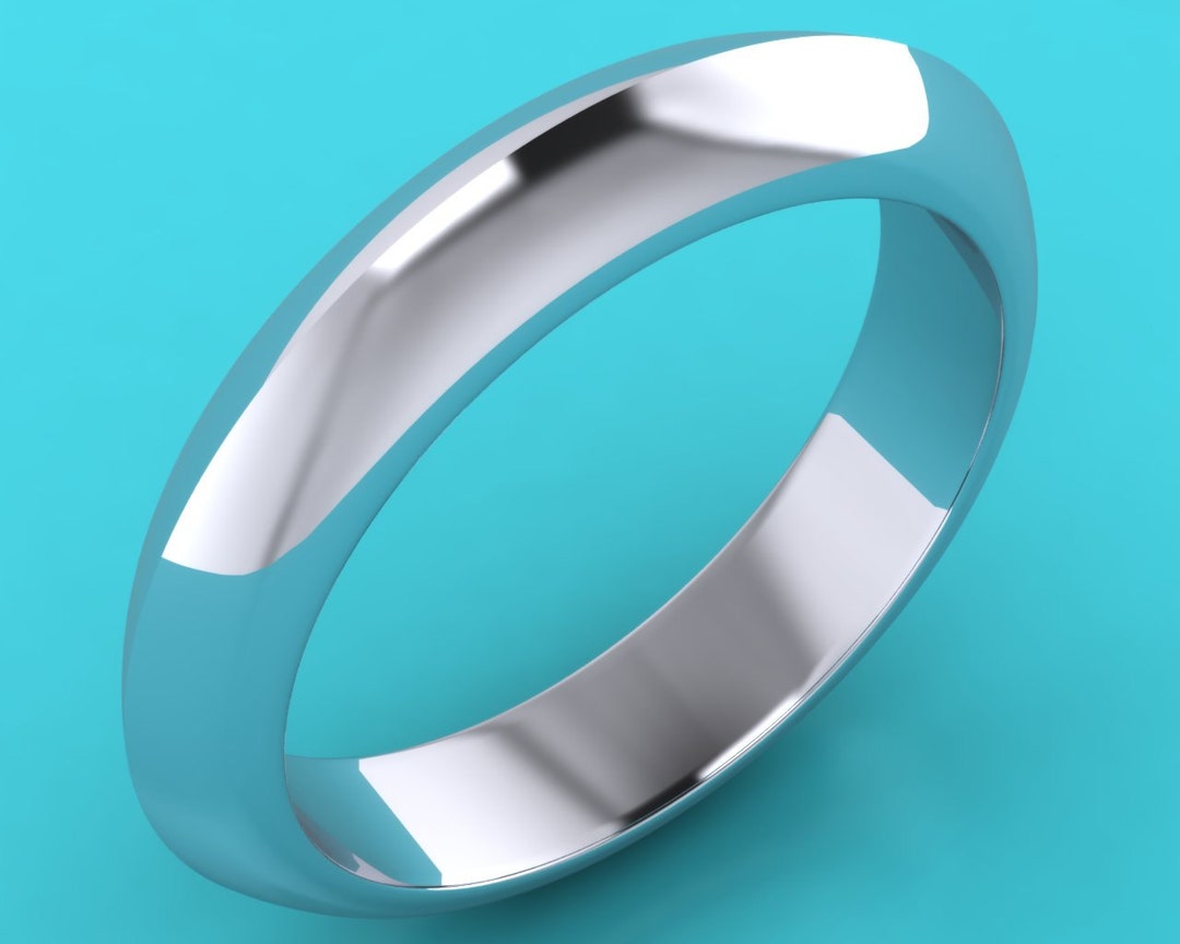 PLATINUM 4mm Ladies Knife Edge Wedding Band / Wedding Ring Etsy