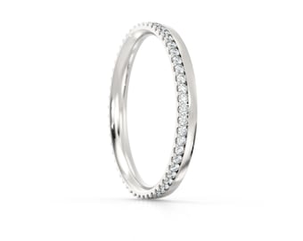 Platinum  offset diamond full eternity ring / offset diamond wedding ring / diamond wedding ring  /micro set eternity hatton garden
