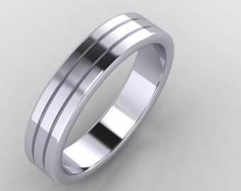 platinum 5mm mens  wedding band 950 purity / 5mm band / 5mm men's wedding ring / 5mm flat wedding ring / designer hatton garden