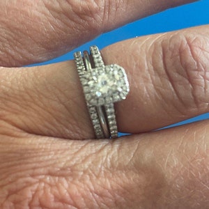 platinum 1.3mm halo plain wedding band. Halo wedding ring Hatton garden london wedding ring Milla munis spacer ring image 3