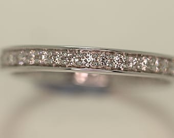 diamond  full eternity ring 18ct white gold .40 ct size .M /diamond eternity ring / diamond ring / anniversary ring / engagement ring