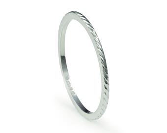 Platinum wedding ring  1mm patterned thin stacking space eternity ring birthday gift christmas  hatton garden london jewellers