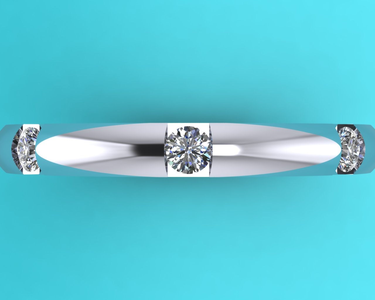 Platinum Diamond Wedding Ring / Wedding Band / 7 Stone Wedding Etsy UK