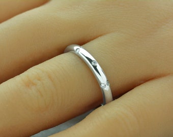 Platinum diamond gipsy set wedding ring / wedding Ring / eternity ring / hatton garden / london jewellers