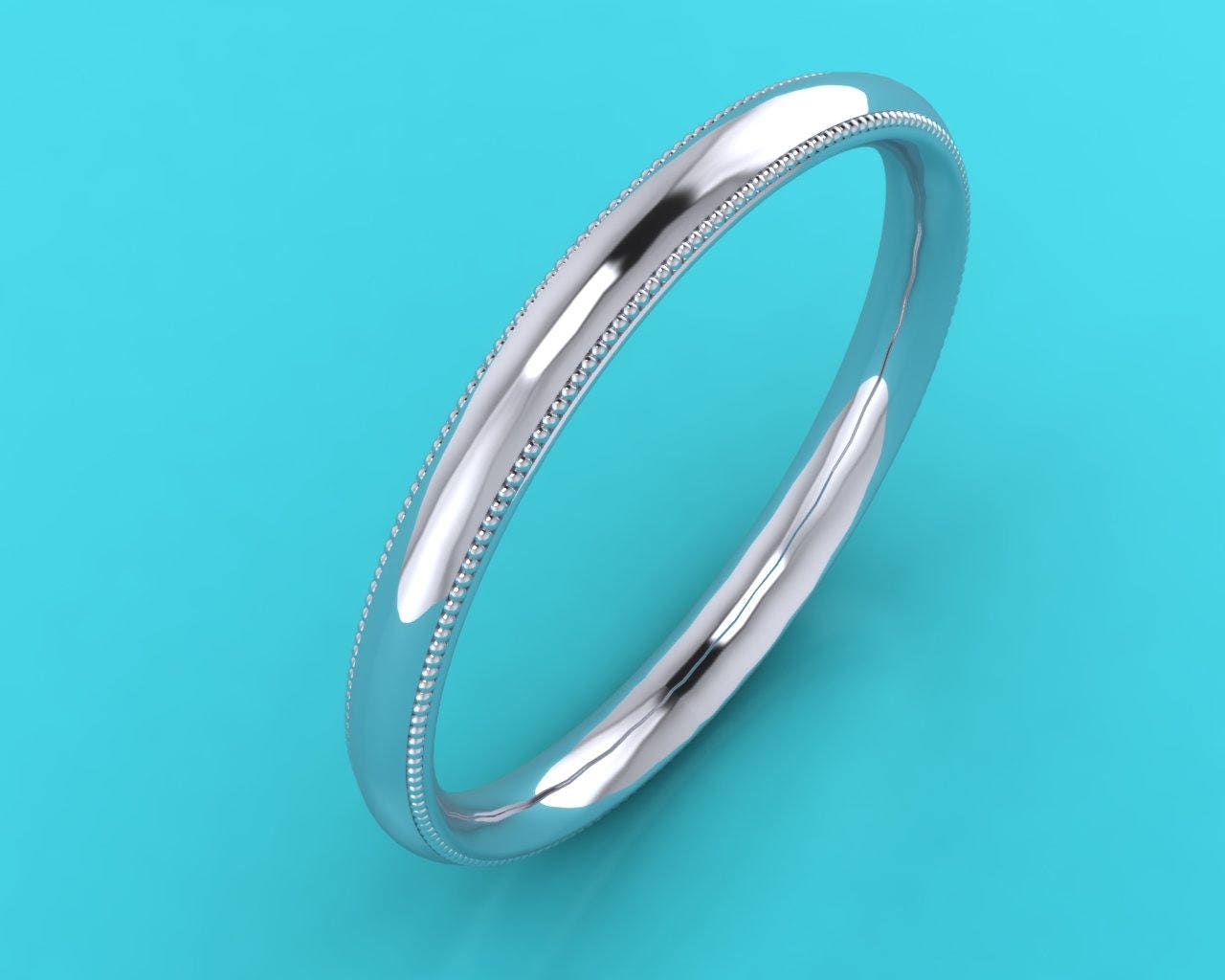 2mm milgrain wedding band discount