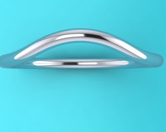 PLATINUM  950 1.5mm curved  ring / slim ring / shaped ring / Wedding Band / wedding Ring / eternity ring / HATTON GARDEN