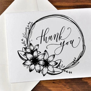 Handmade Calligraphy Greeting Card - Thank You Card
