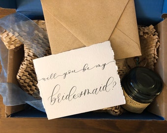Will You Be My Bridesmaid Custom Handmade Bridesmaid Calligraphy Cards