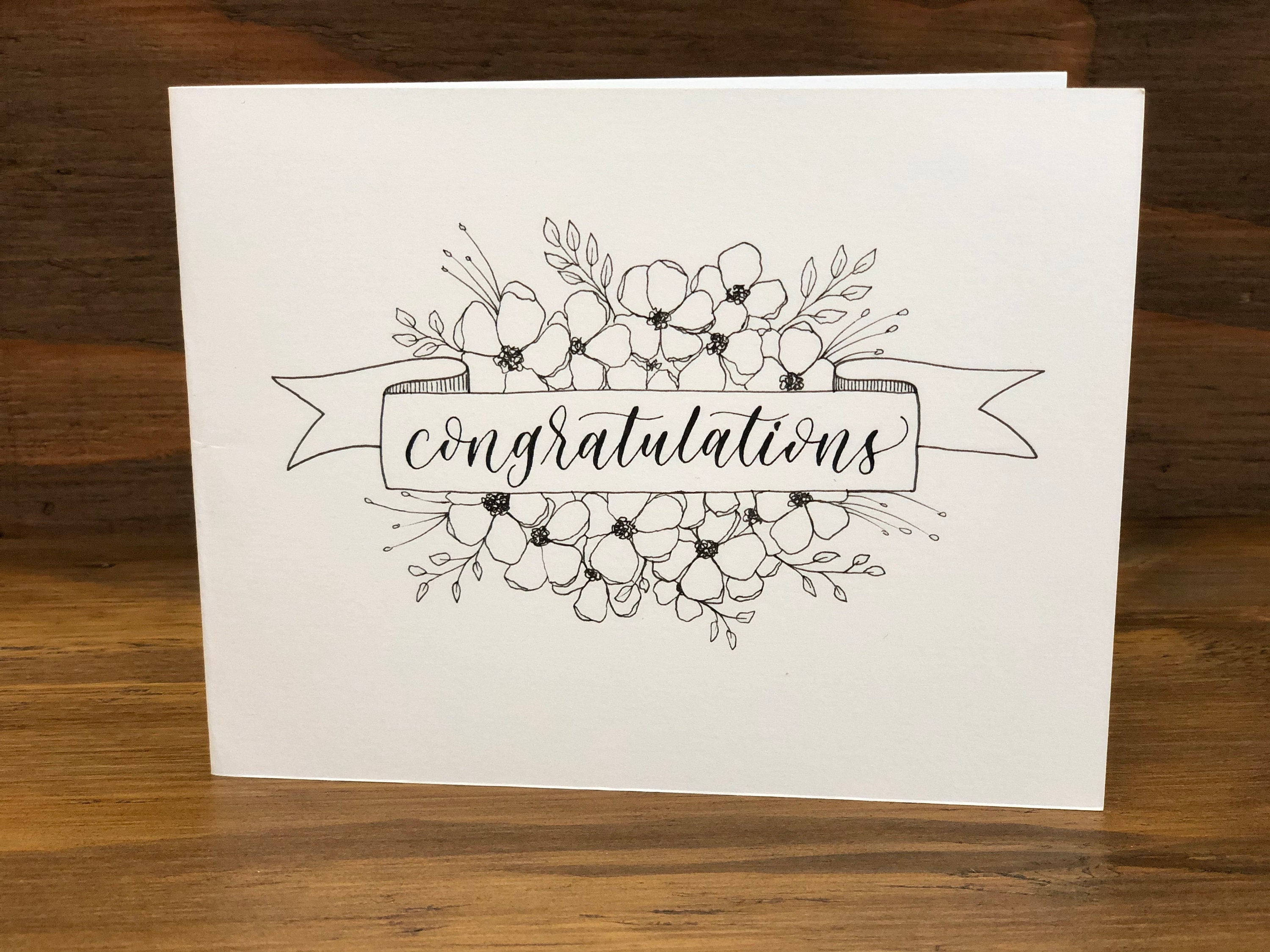 Handmade Calligraphy Greeting Card Congratulations Card - Etsy