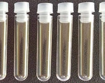 3ml ...Empty Clear Plastic Vials With Plastic Plug Tops.. Small Jars...Bottles.. 15 pieces  + Free Shipping