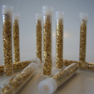 9 Large 3ml Bottles.. of Gold Leaf Flakes ..3mil Lowest price