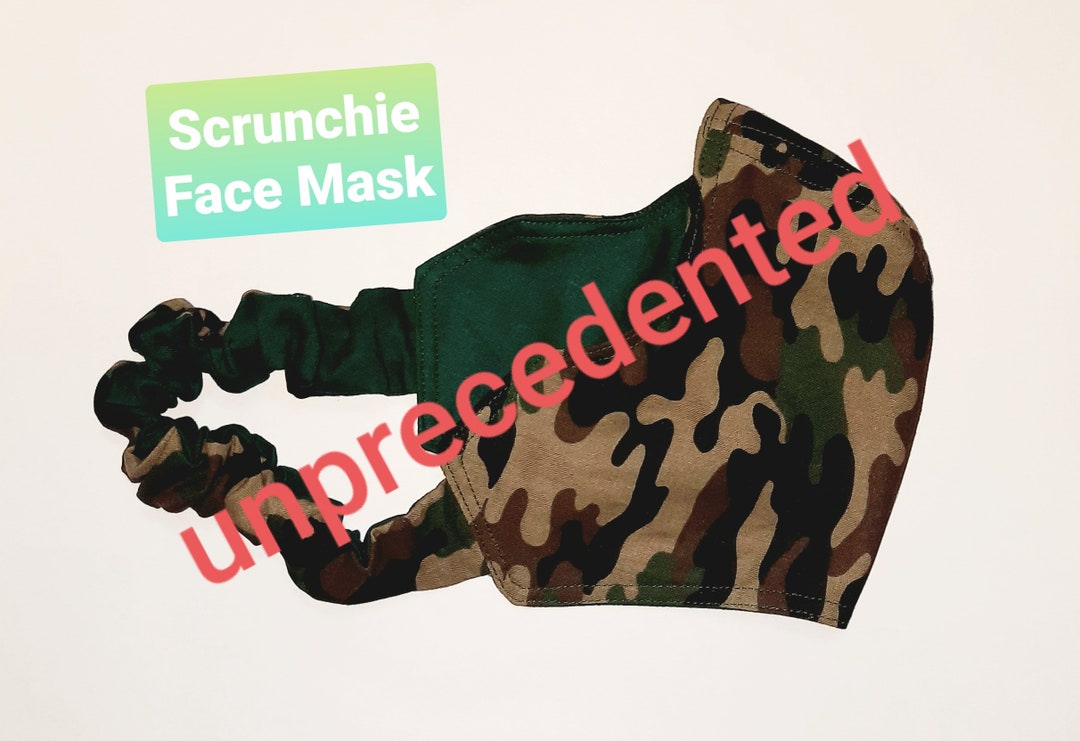 Camo Green Adult Fabric Scrunchie Face Mask - Etsy