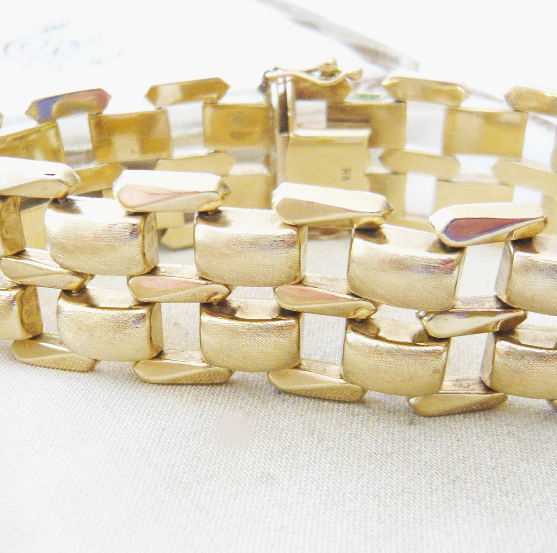 VINTAGE 9kt Gold Panther Link Bracelet 7 Etsy