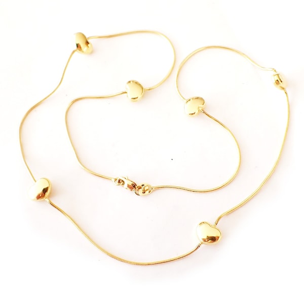 VINTAGE Solid 18ct Heart Necklace | Spacer Necklace
