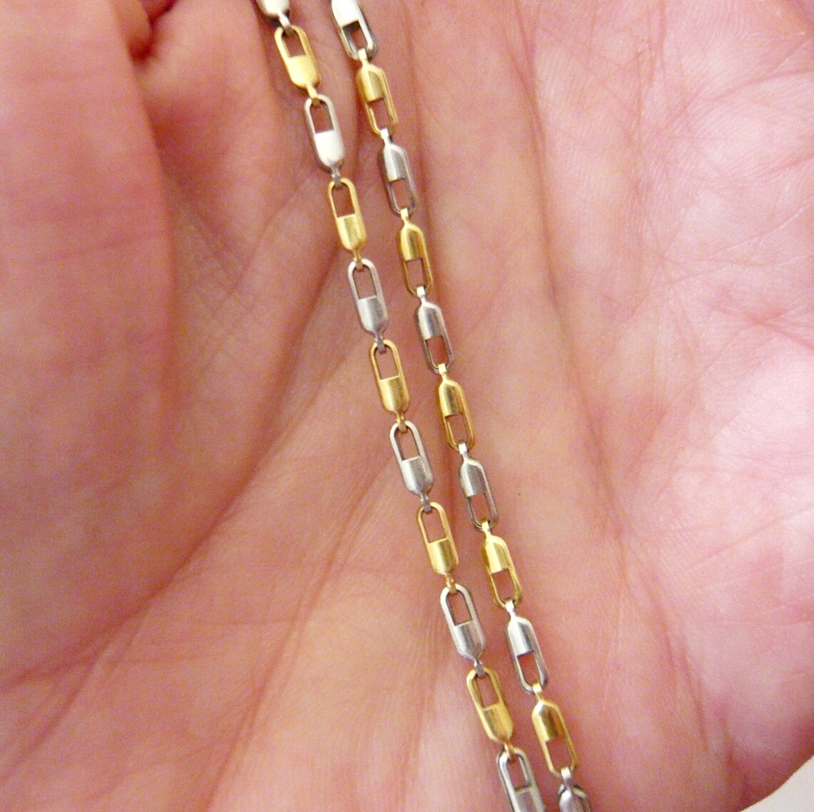 Platinum gold mix chain Clearance
