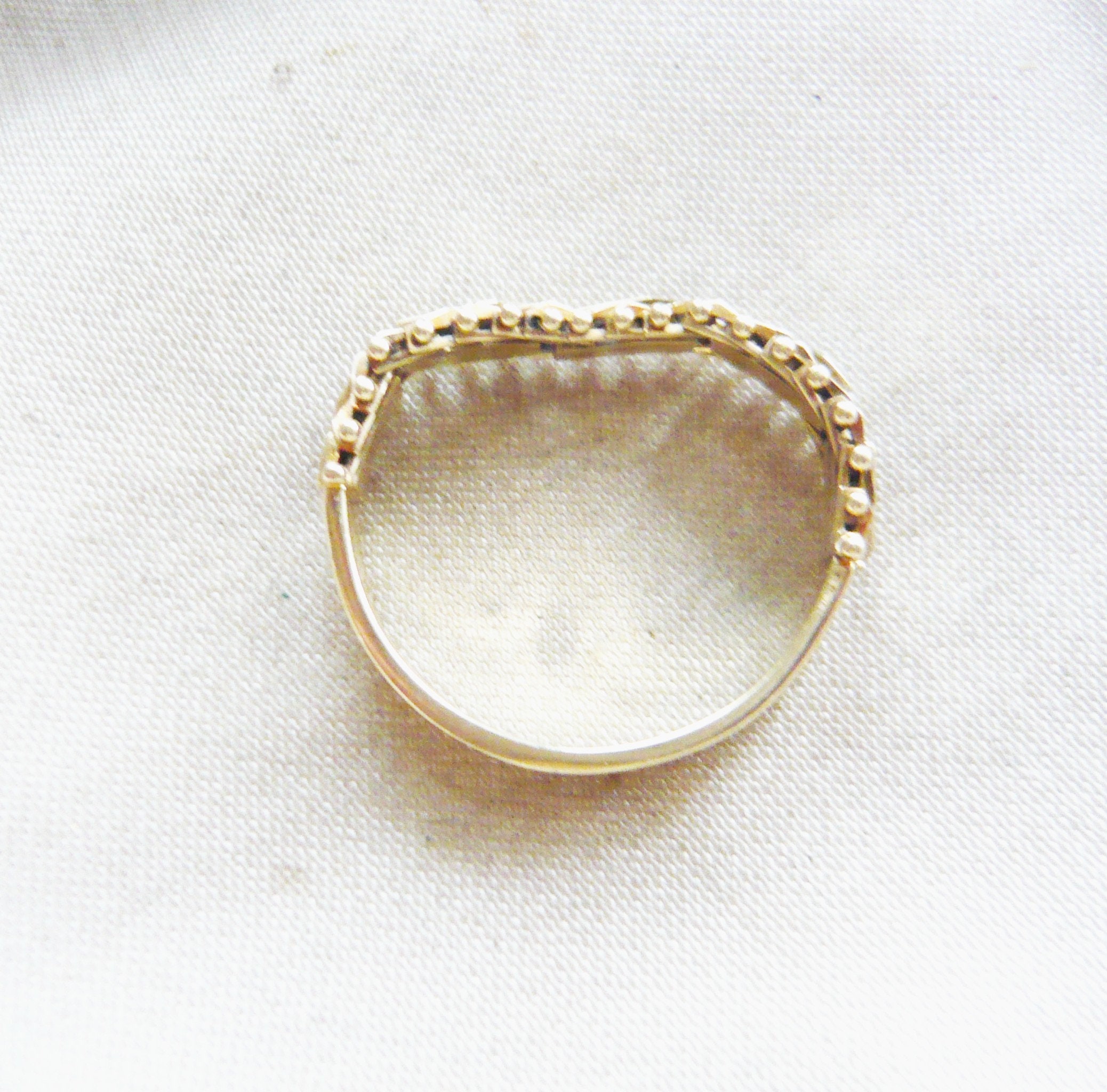 VINTAGE Solid 14kt Gold Chain Ring UK P. US 7 1/2 | Etsy