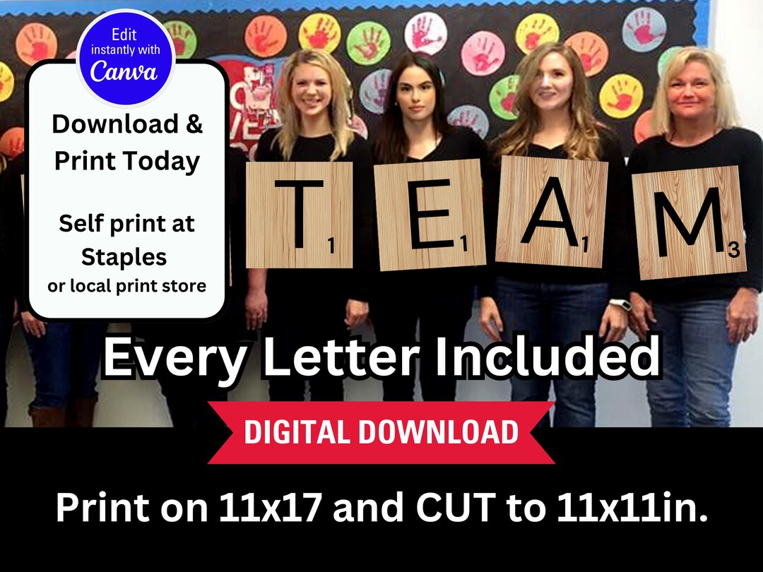 Scrabble Halloween Group Costume DIY Printable 11x17 Selfprint