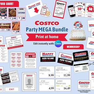 Costco MEGA BUNDLE, Customize, Canva, Invite, Badges, Membership Cards ...