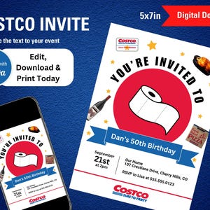 Editable Costco Party Invitation - Etsy